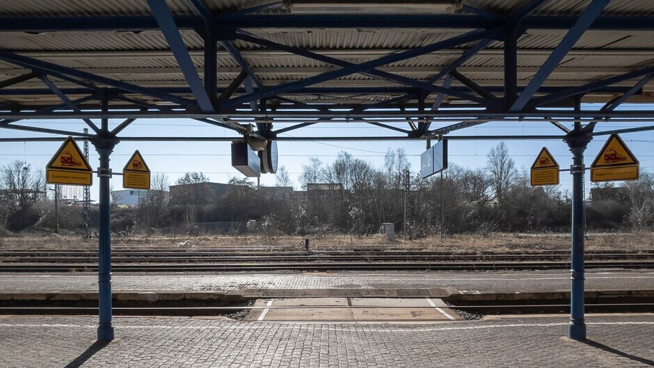 Bahnhof Eisleben vor den Baumaßnahmen März 2021