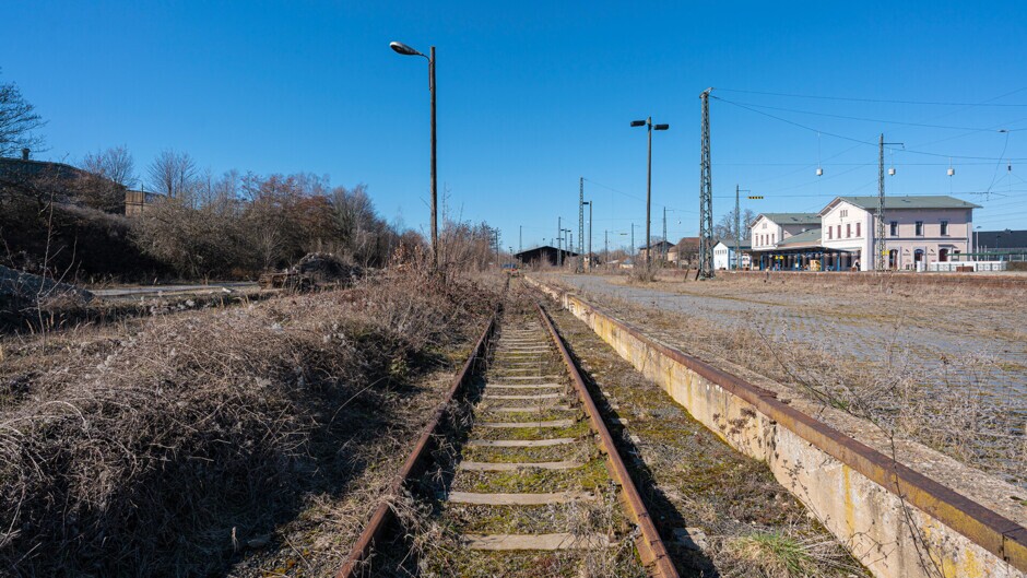 Bahnhof Eisleben vor den Baumaßnahmen März 2021